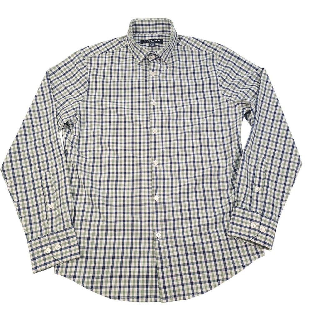 Mizzen+Main Leeward Trim Fit No Tuck Shirt Mens Small Gingham 1WS-0887 - Picture 2 of 10